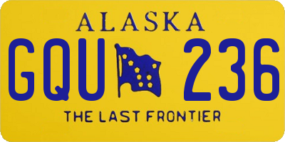 AK license plate GQU236