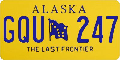 AK license plate GQU247