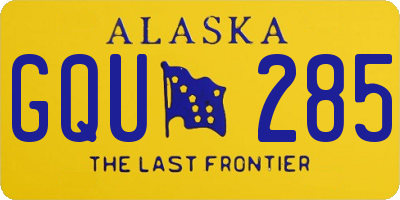 AK license plate GQU285