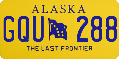 AK license plate GQU288