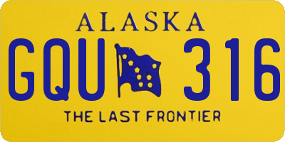 AK license plate GQU316