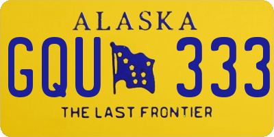 AK license plate GQU333