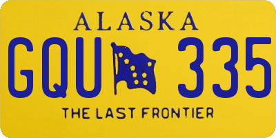 AK license plate GQU335