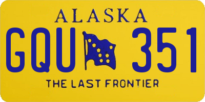 AK license plate GQU351