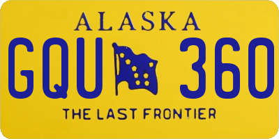 AK license plate GQU360