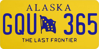 AK license plate GQU365