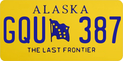AK license plate GQU387