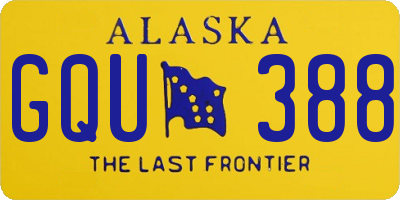 AK license plate GQU388
