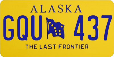 AK license plate GQU437