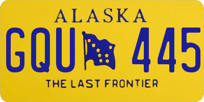 AK license plate GQU445