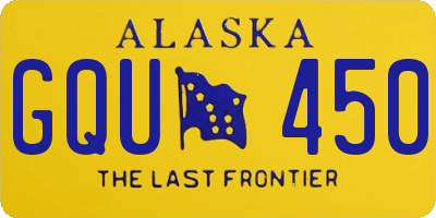 AK license plate GQU450