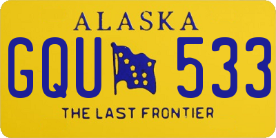 AK license plate GQU533