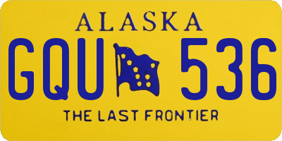 AK license plate GQU536