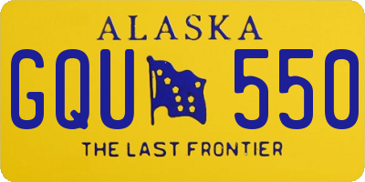 AK license plate GQU550