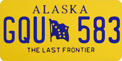 AK license plate GQU583