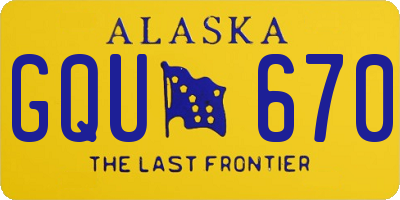 AK license plate GQU670