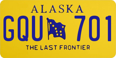 AK license plate GQU701