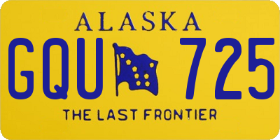 AK license plate GQU725
