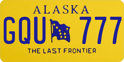 AK license plate GQU777