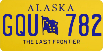 AK license plate GQU782