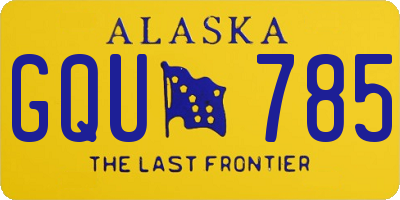 AK license plate GQU785