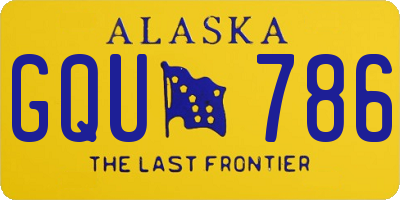 AK license plate GQU786