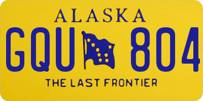 AK license plate GQU804