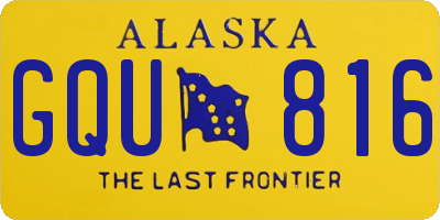 AK license plate GQU816
