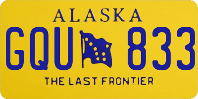 AK license plate GQU833