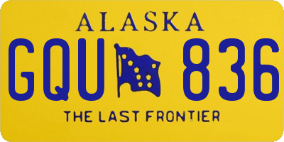 AK license plate GQU836