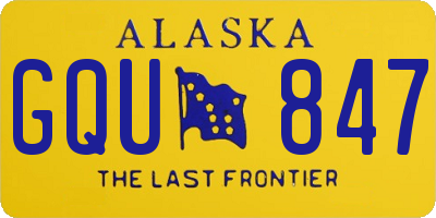 AK license plate GQU847