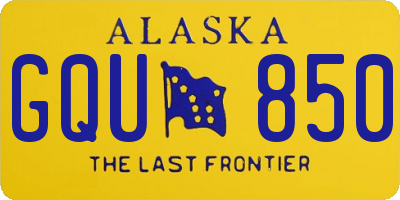 AK license plate GQU850
