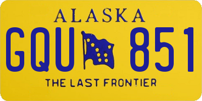 AK license plate GQU851