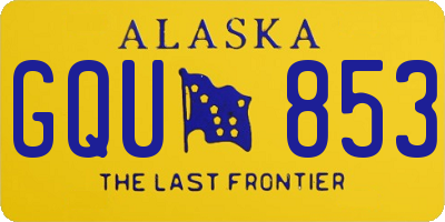 AK license plate GQU853