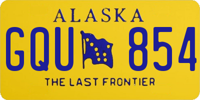 AK license plate GQU854