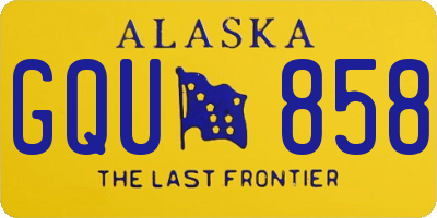 AK license plate GQU858