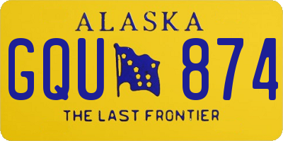 AK license plate GQU874