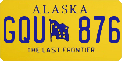 AK license plate GQU876
