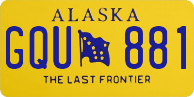 AK license plate GQU881