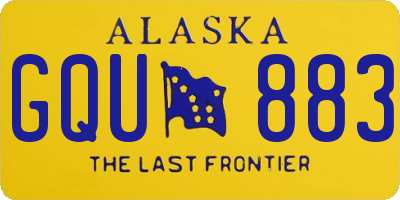AK license plate GQU883
