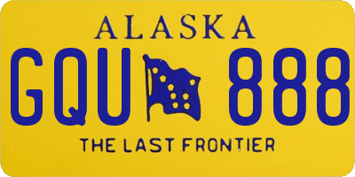 AK license plate GQU888