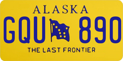 AK license plate GQU890