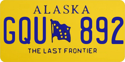AK license plate GQU892