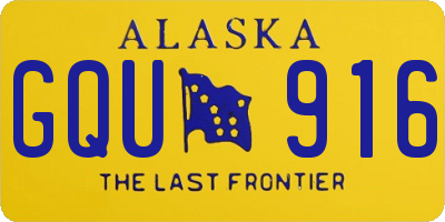 AK license plate GQU916