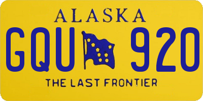 AK license plate GQU920