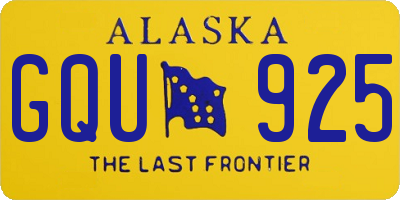 AK license plate GQU925