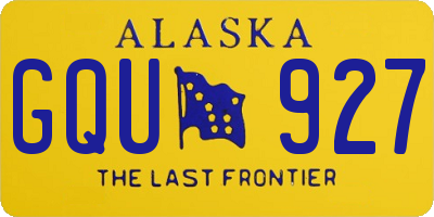 AK license plate GQU927