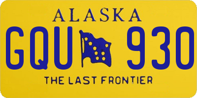 AK license plate GQU930