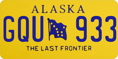 AK license plate GQU933