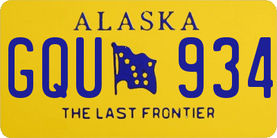 AK license plate GQU934